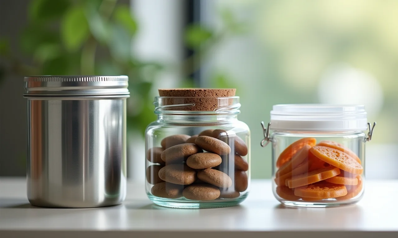 Diferentes recipientes para cápsula do tempo.