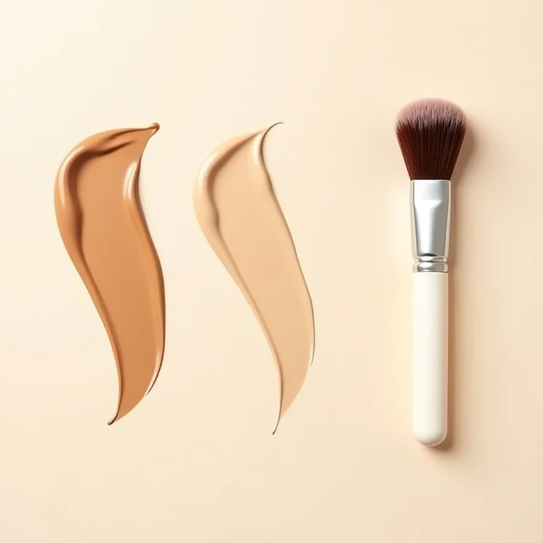 Diferentes tipos de base e um pincel kabuki para uma aplicação perfeita.