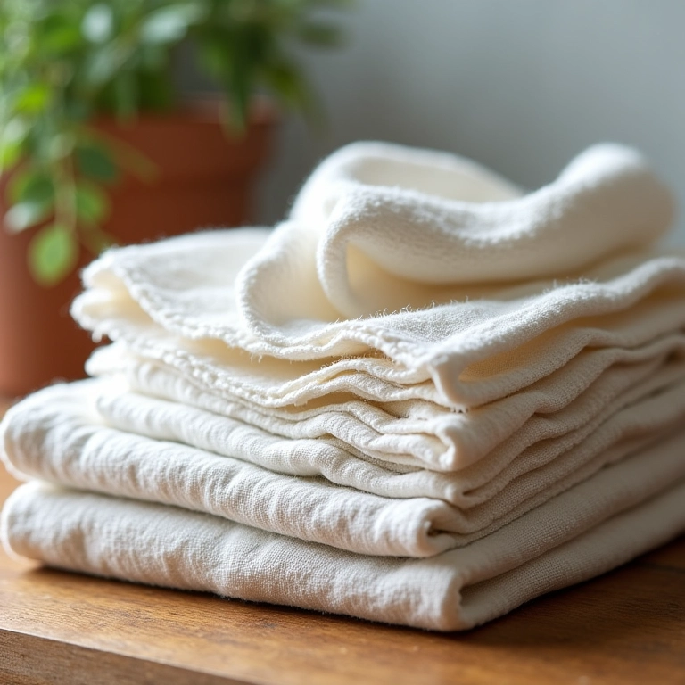 Diferentes tipos de tecido para panos de prato em cozinha brasileira.
