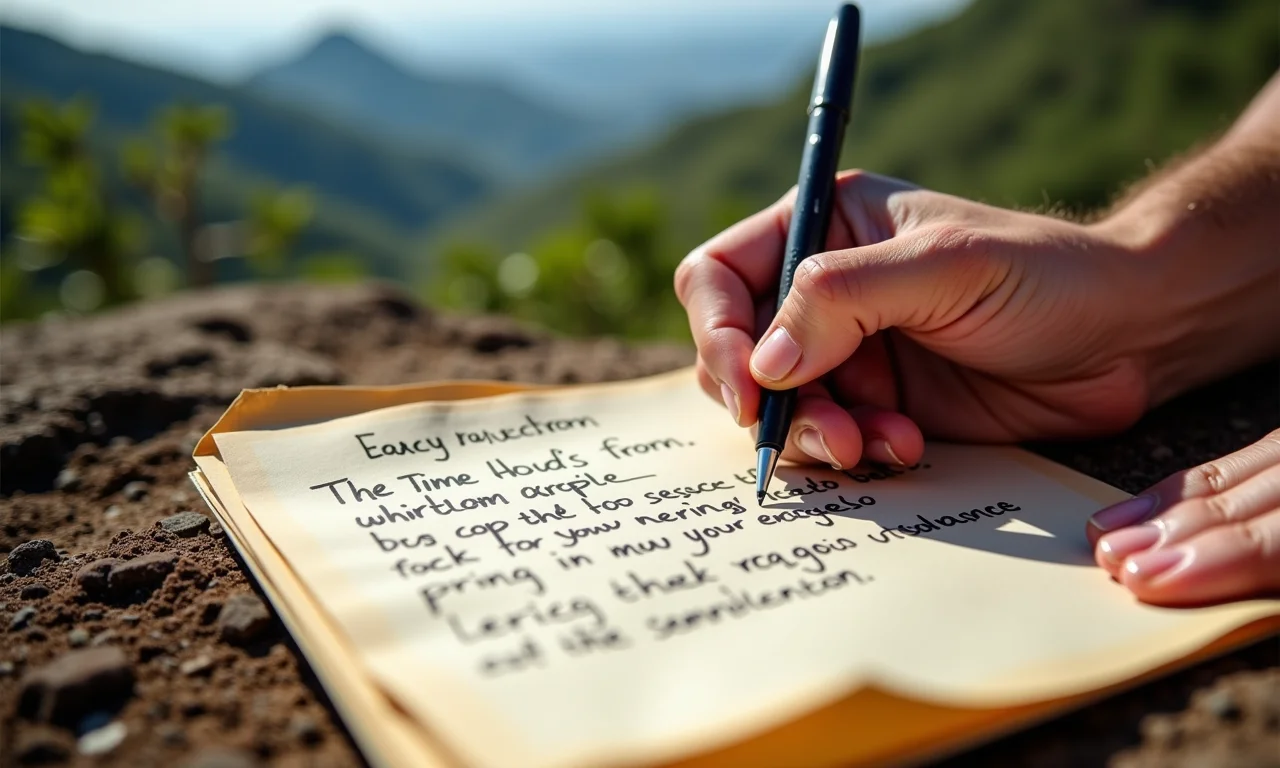 Escrevendo instruções para encontrar a cápsula do tempo.