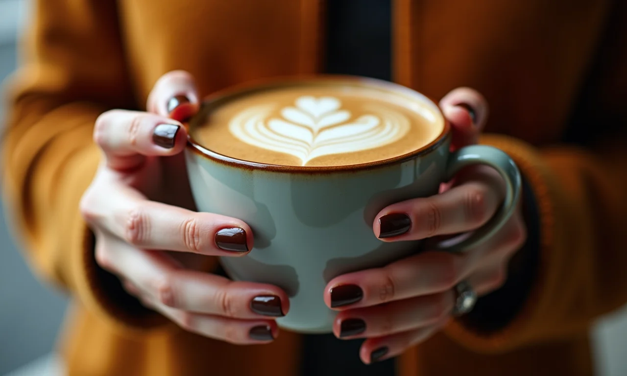 Esmalte marrom chocolate aconchegante.