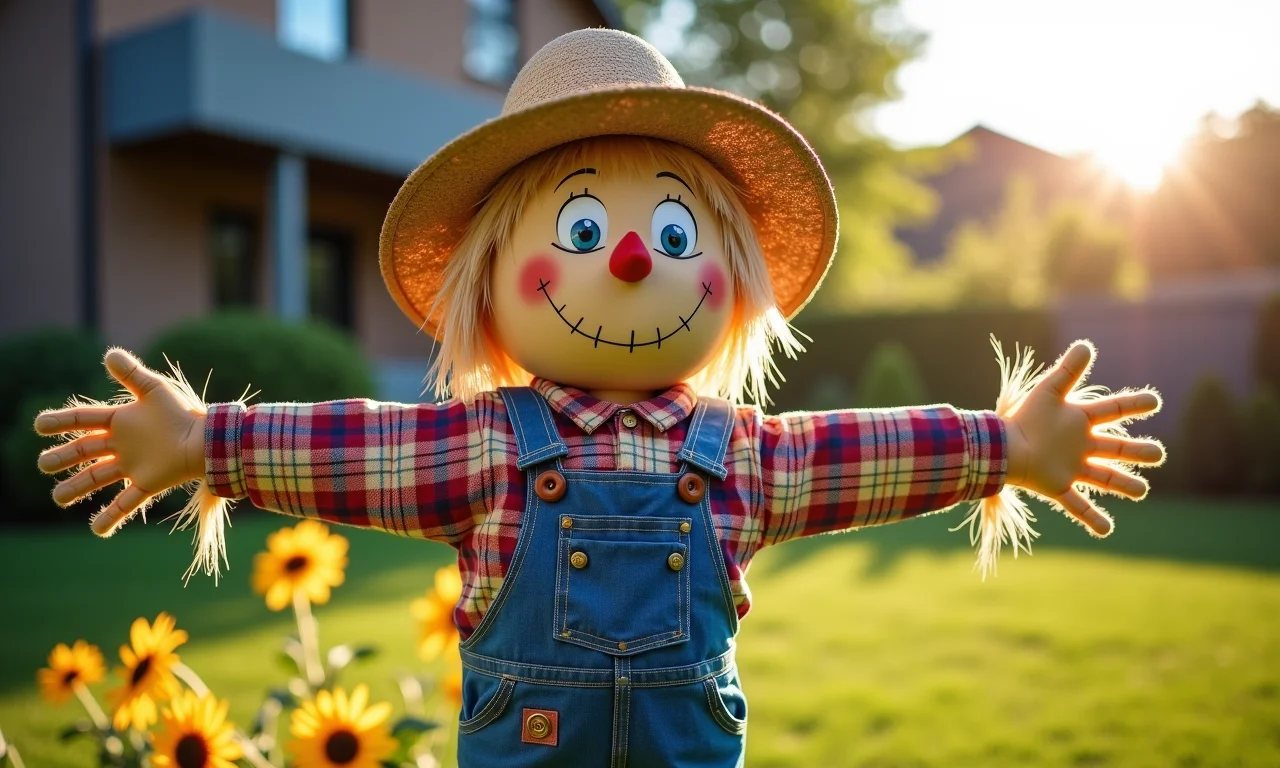 Espantalho divertido decorando uma festa junina.