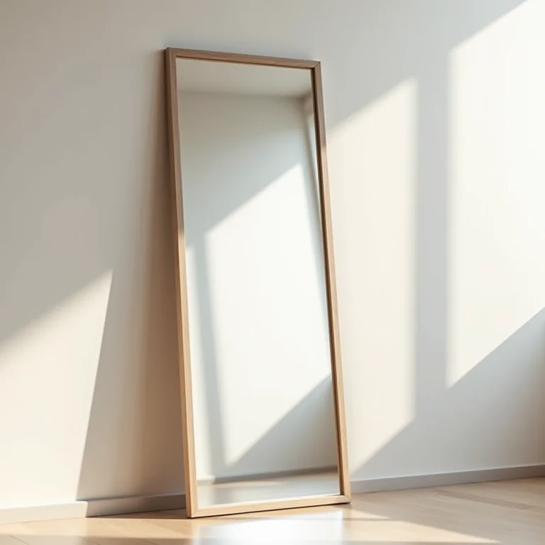 Espelho grande ampliando o espaço em quarto de menina Tumblr