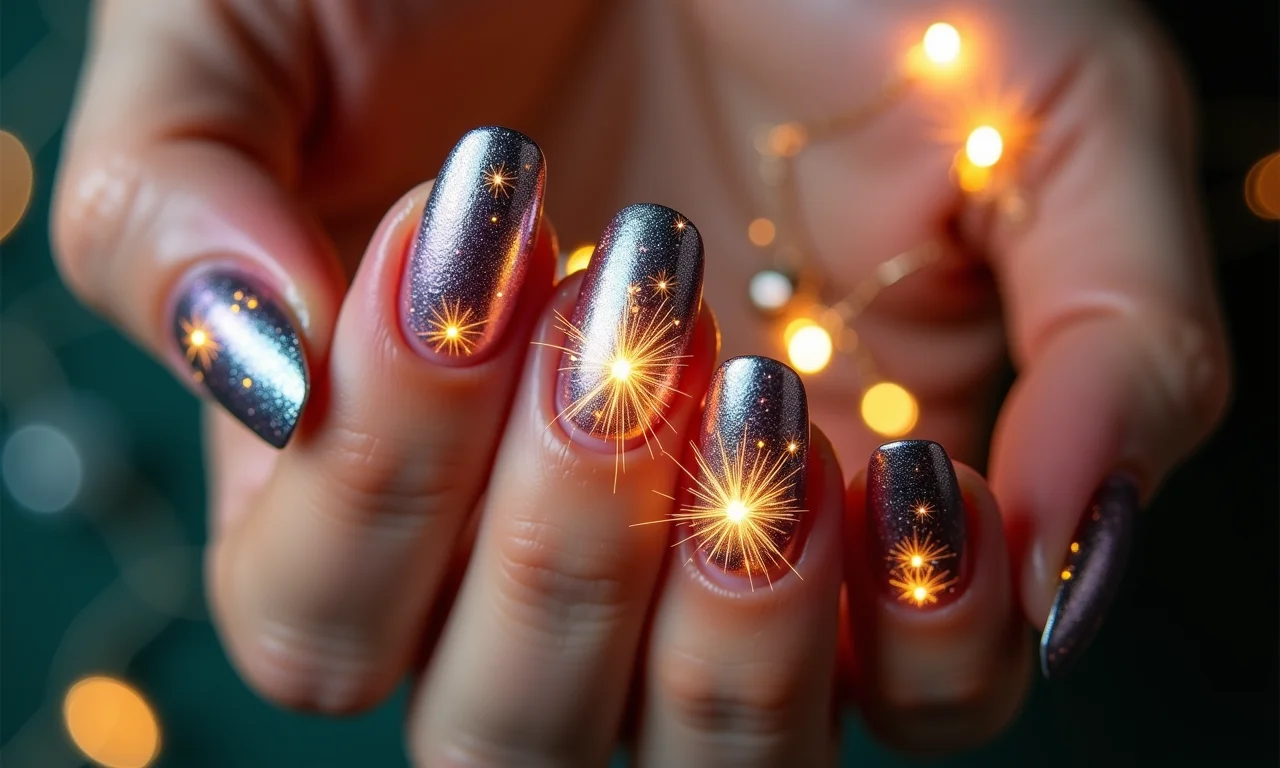 Estrelas nas unhas, um toque de brilho e magia para o Natal.