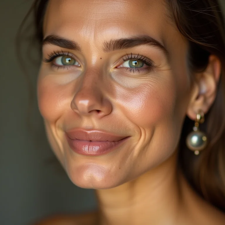 Excesso de base craquelando em pele madura.