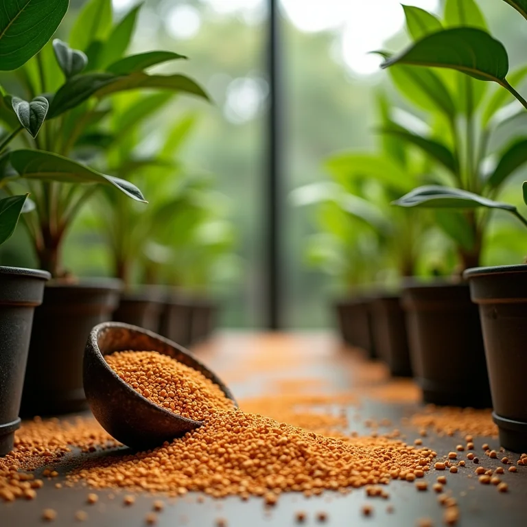 Fertilizante orgânico para plantas em jardim vertical.