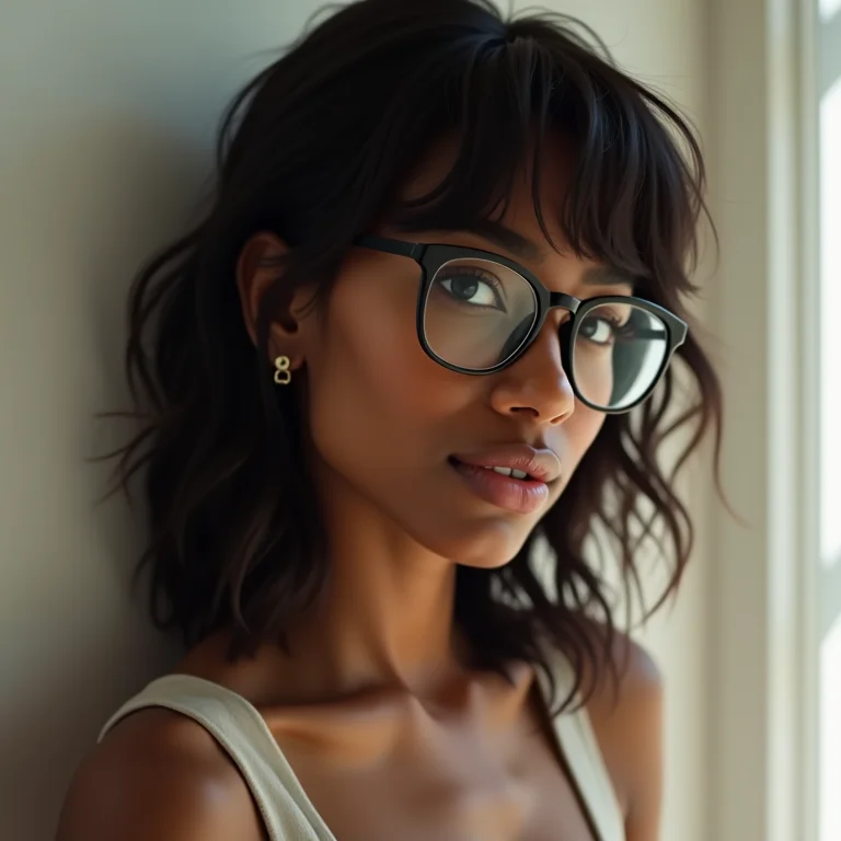 Franja lateral com óculos