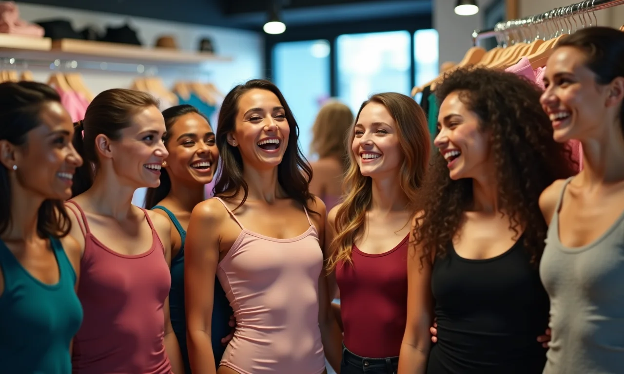 Grupo de dançarinos comprando roupas de dança na Dancenter.
