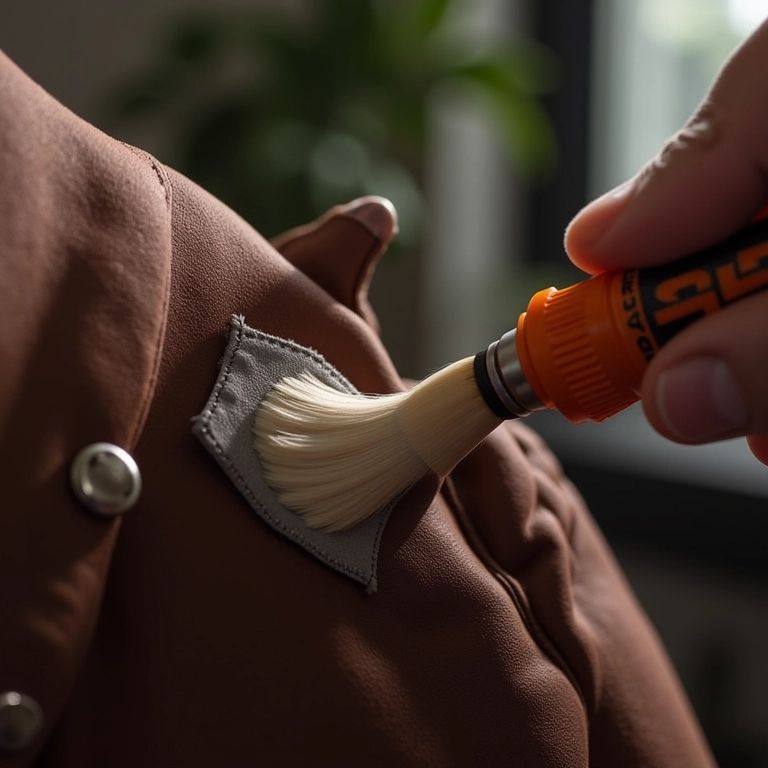 Hidratação de jaqueta com produto específico.