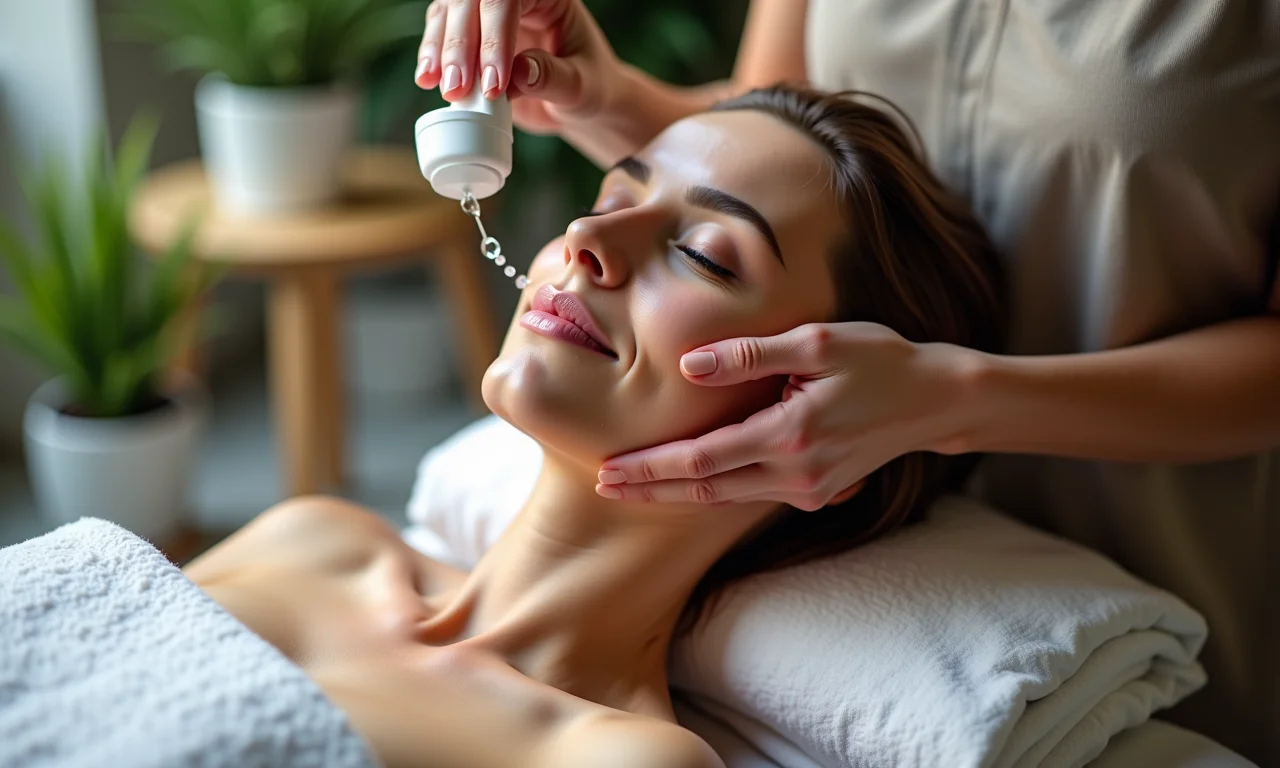 Hidratação profunda em salão com produto sendo aplicado nos cabelos.