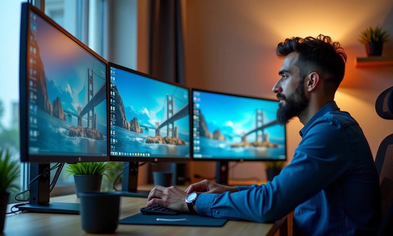 Home office com tecnologia para aumentar a produtividade.