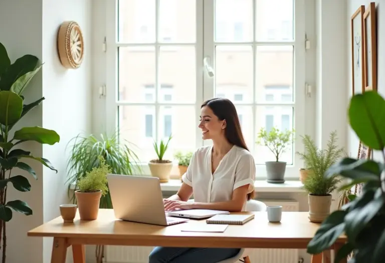 Home office confortável e estiloso