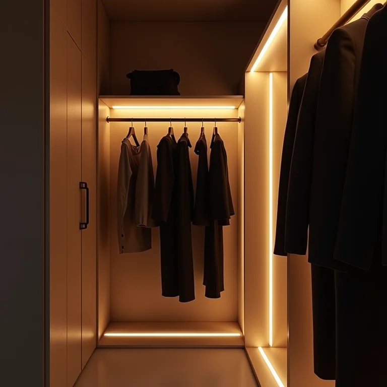 Iluminação em closet sem portas