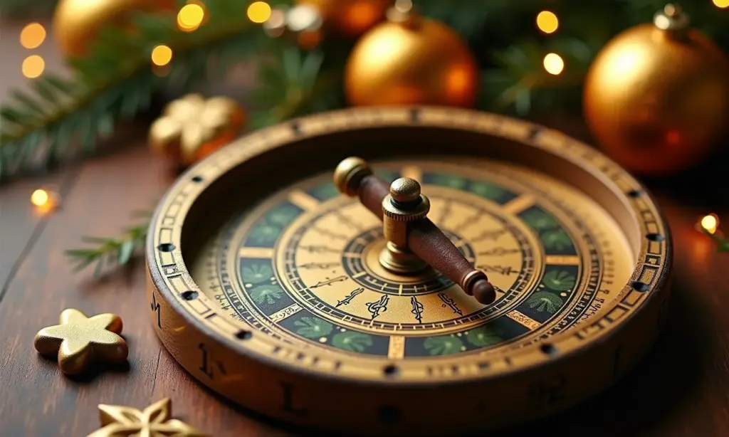 Horóscopo de Dezembro o Que os Astros Reservam para o Fim do Ano Ilustração festiva do horóscopo de Dezembro com decorações natalinas brasileiras.