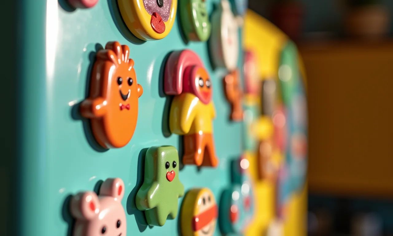 Imãs de geladeira divertidos feitos de cerâmica fria.