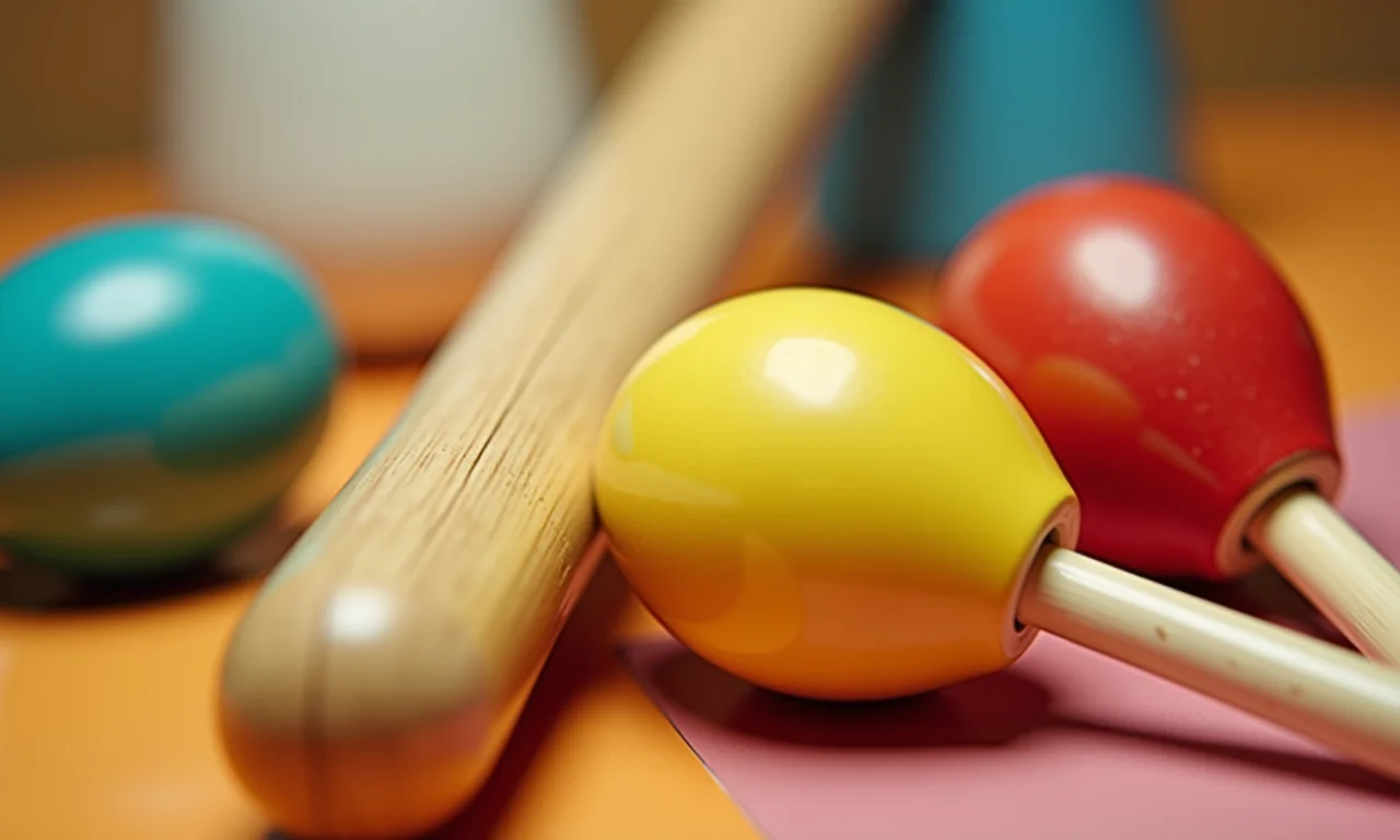 Instrumentos musicais simples: pandeiro, flauta, maracas.