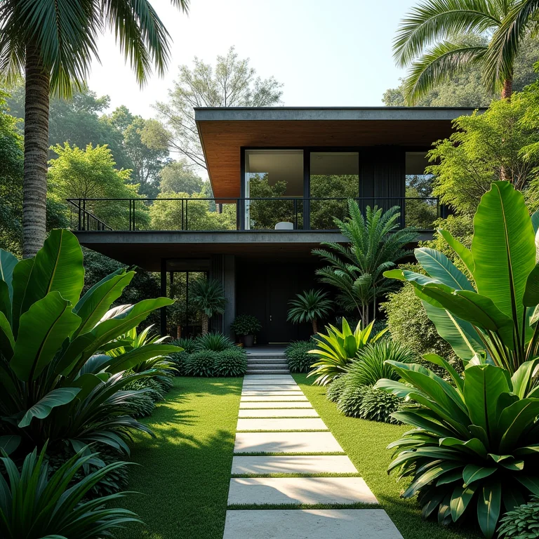 Jardim tropical exuberante em casa no Rio de Janeiro