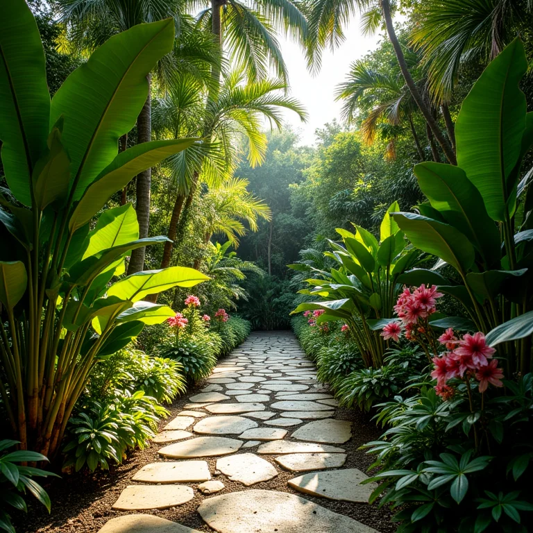 Jardim tropical exuberante no Rio de Janeiro