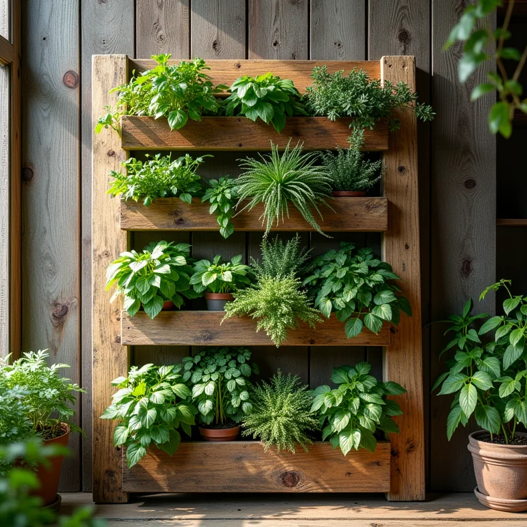 Jardim vertical feito com pallet de madeira