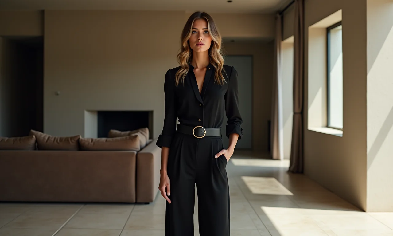 Look all black com calça pantalona: minimalismo sofisticado e elegante.