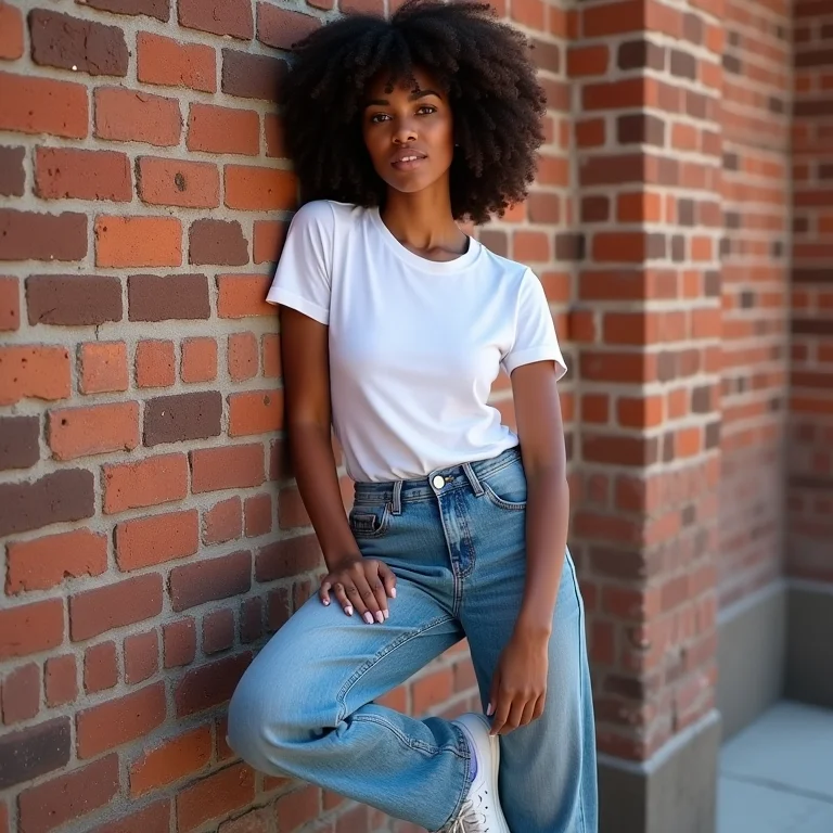 Look casual com jeans, camiseta e tênis