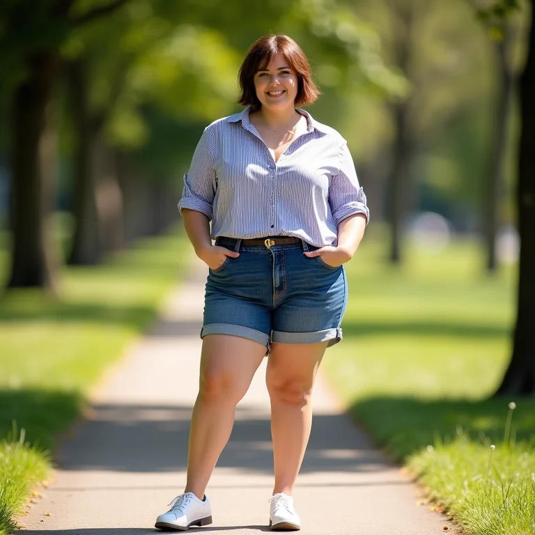 Look de verão com shorts, blusa e sapato Oxford
