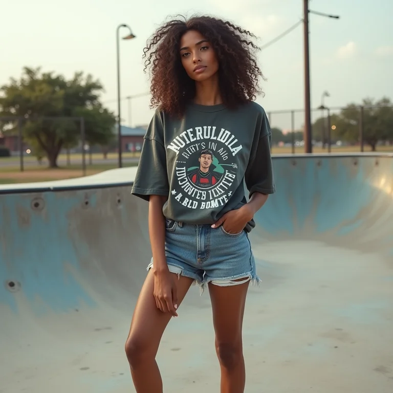 Look despojado com short jeans e tênis preto