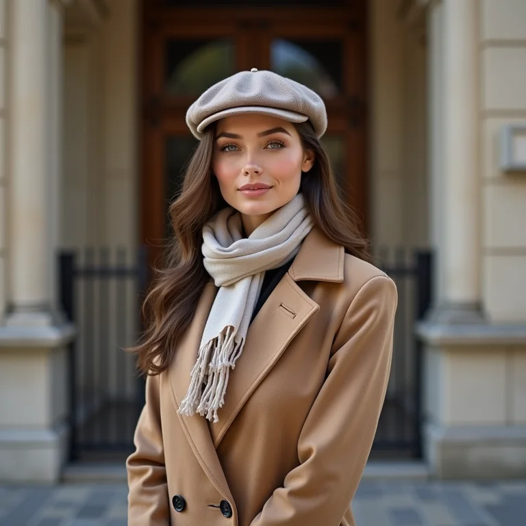 Look elegante com boina de lã