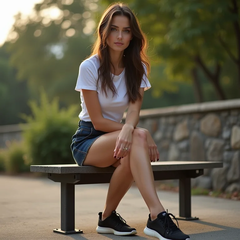 Look feminino com saia e tênis preto