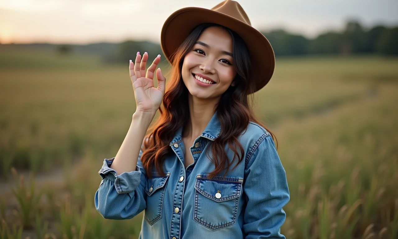 Look total jeans com jeans e camisa jeans.