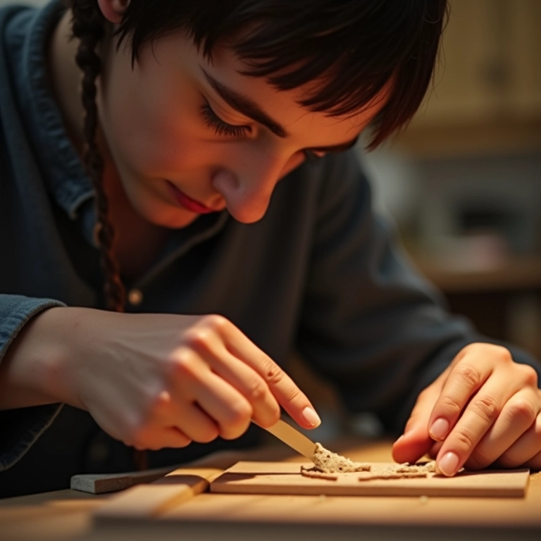 Mãos de artesão trabalhando em um projeto, mostrando que não precisa de muito dinheiro para começar.