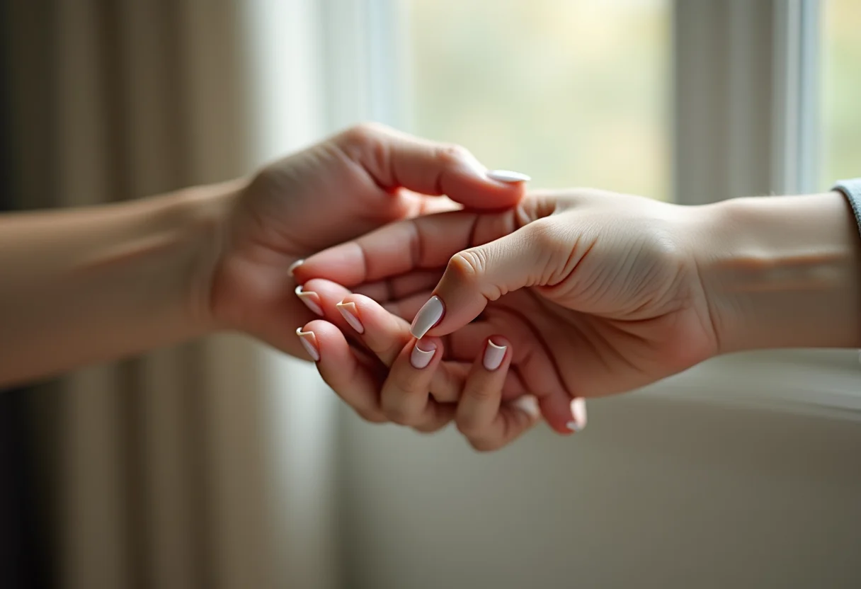 Mãos femininas com unhas bem cuidadas