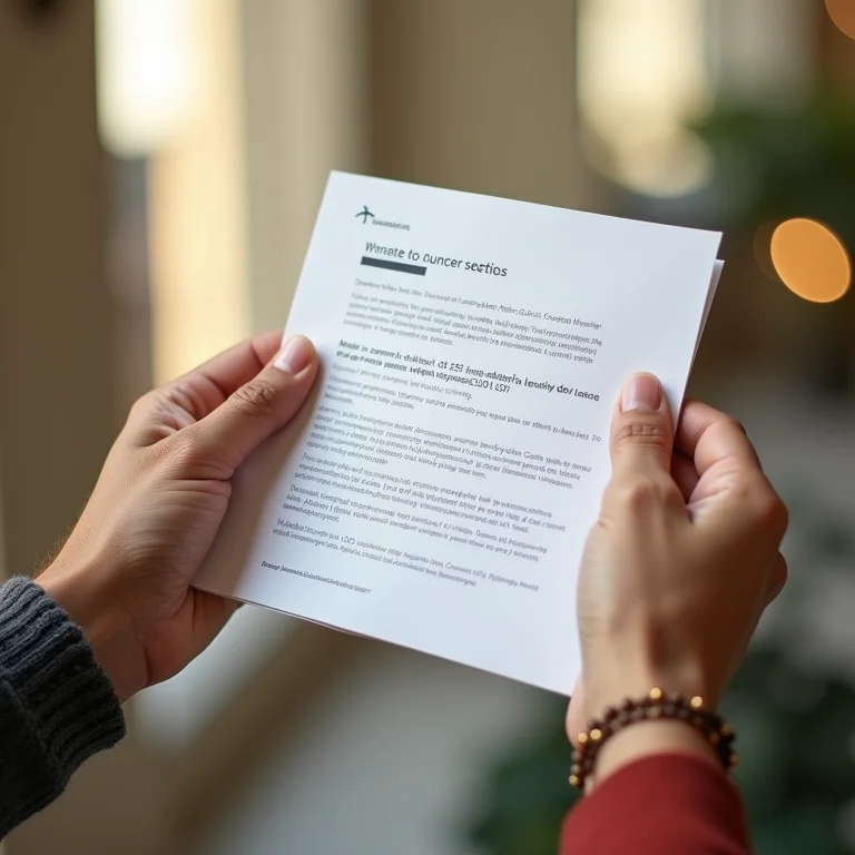 Mãos segurando apólice de seguro viagem