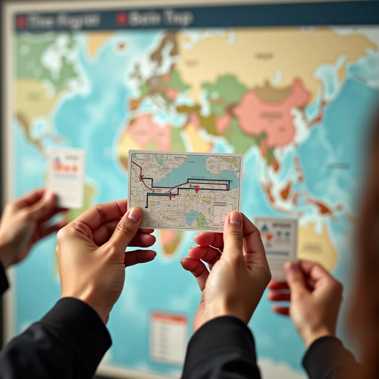 Mãos segurando bilhetes de metrô em frente a mapa do metrô.