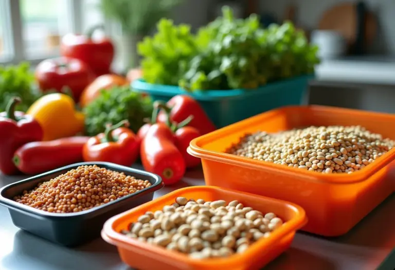 Marmitas da semana com ingredientes frescos e saudáveis