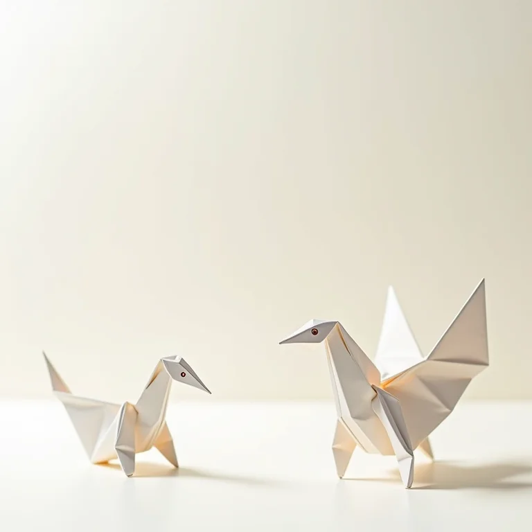 Materiais para origami e origamis inacabados