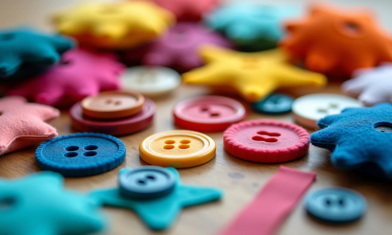 Materiais seguros para criar um livro sensorial de feltro.