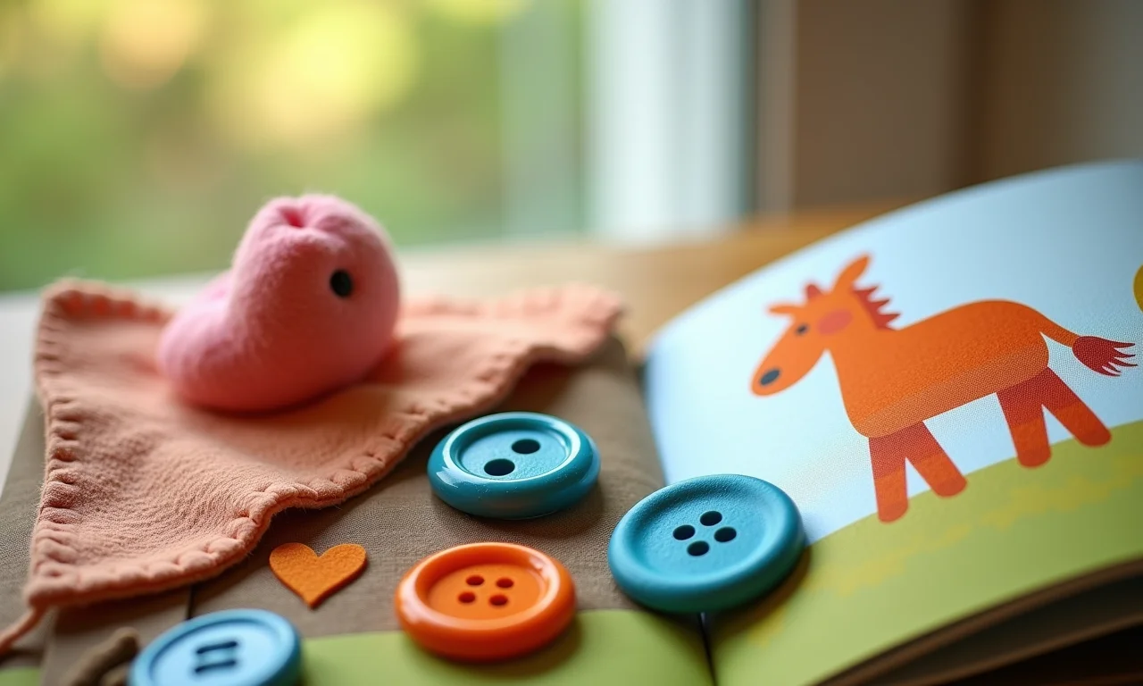 Materiais seguros para livro sensorial.