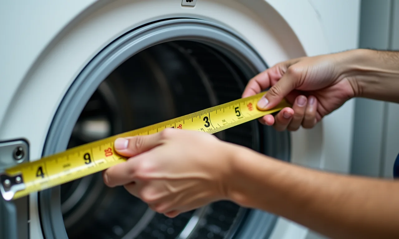 Medindo máquina de lavar para fazer capa sob medida.