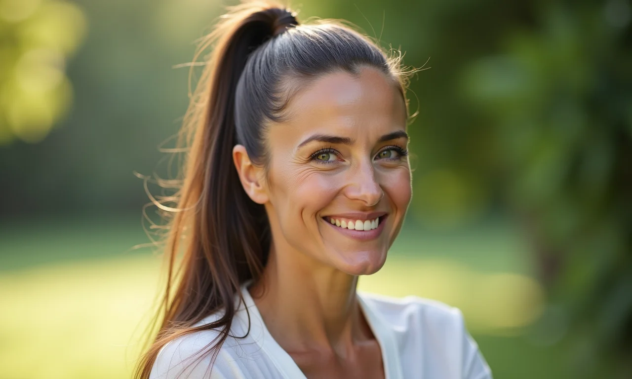 Meio rabo com topete em cabelo liso: um clássico repaginado.