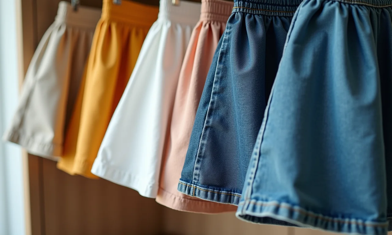 Mini saias de diferentes tecidos: algodão, linho e jeans.