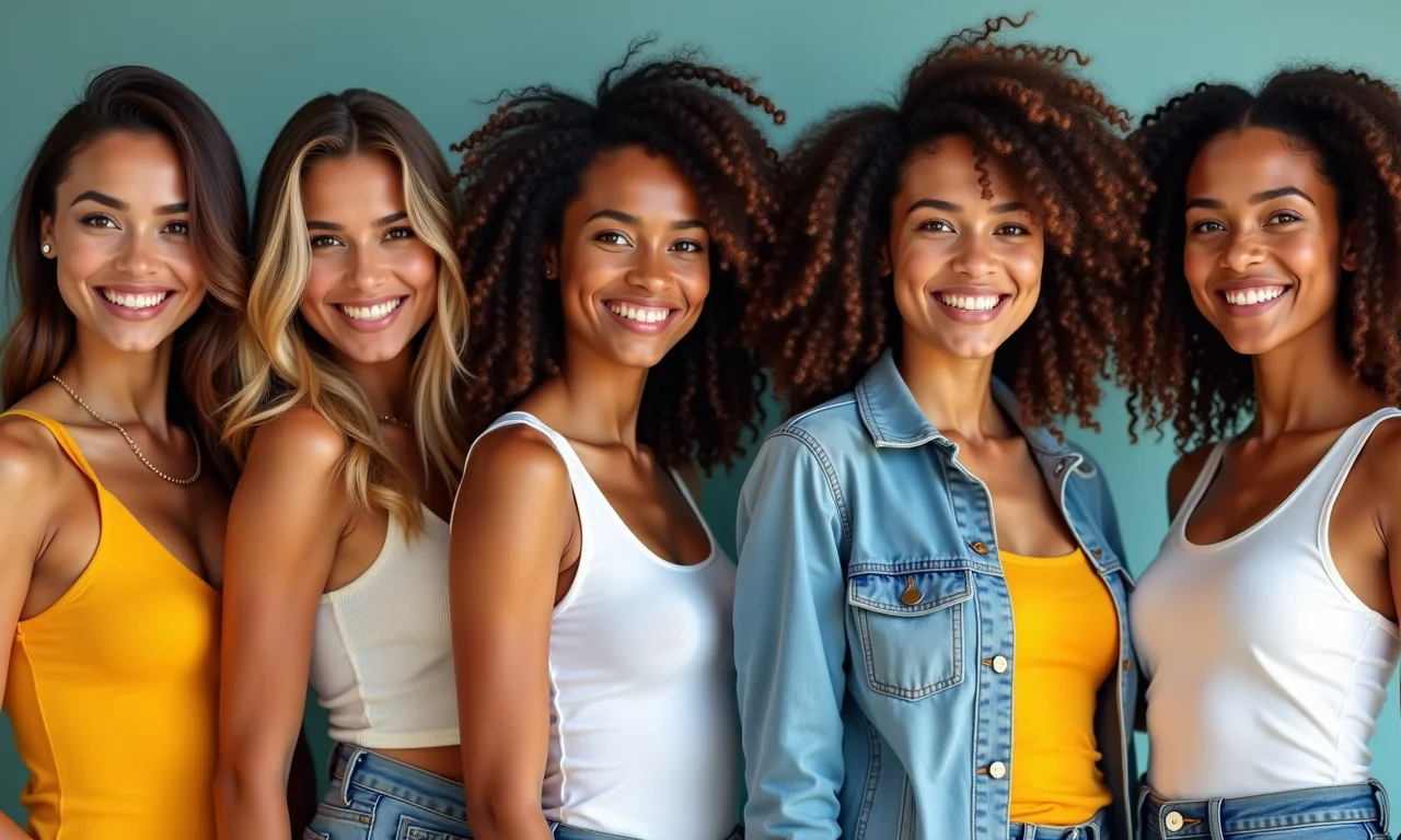 Modelos brasileiras diversas usando roupas de marcas que não precisam passar.