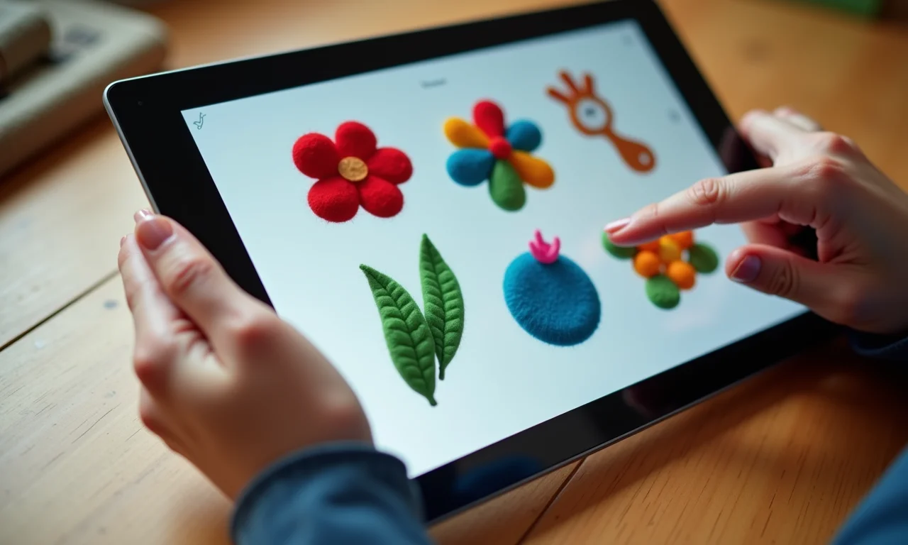 Moldes para livro sensorial em tablet.