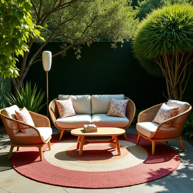 Móveis de exterior Paola Lenti em jardim exuberante