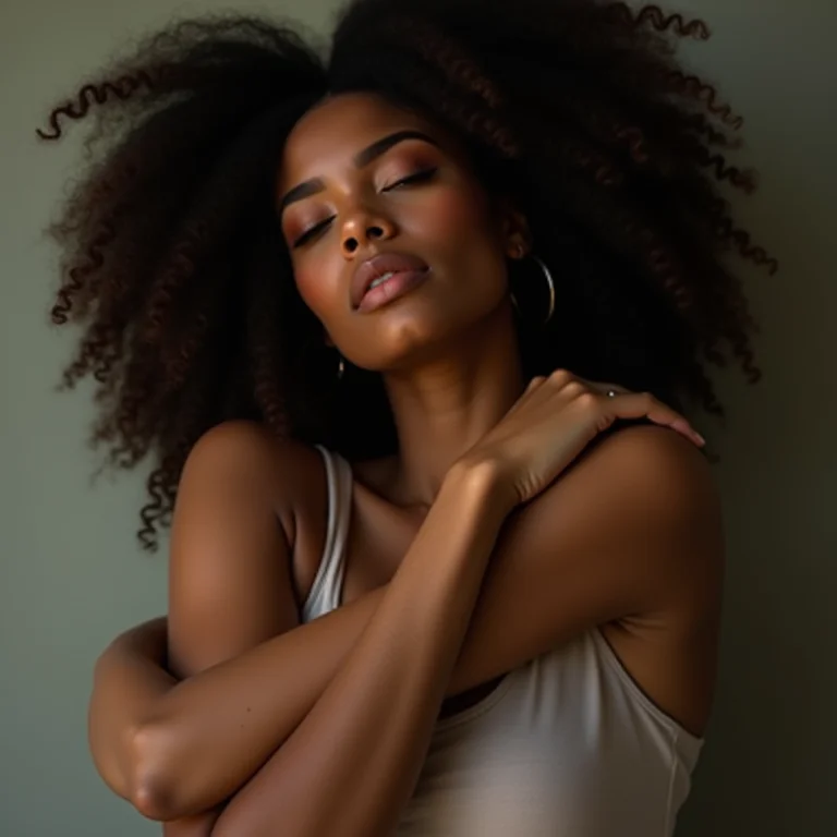 Mulher abraçando a si mesma, representando o sistema límbico e as emoções