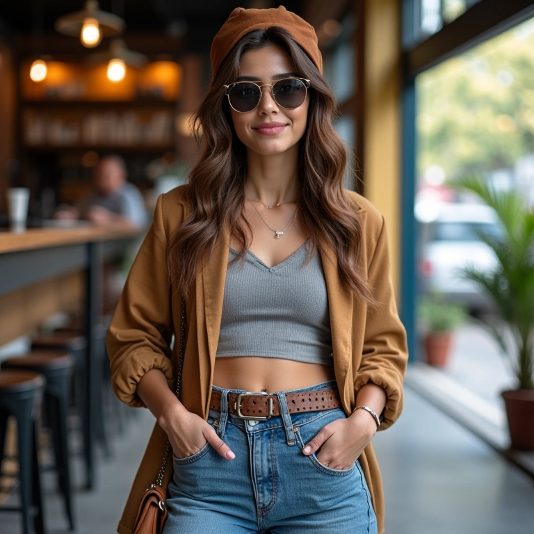 Mulher adaptando o street style para o dia a dia em ambiente urbano brasileiro.