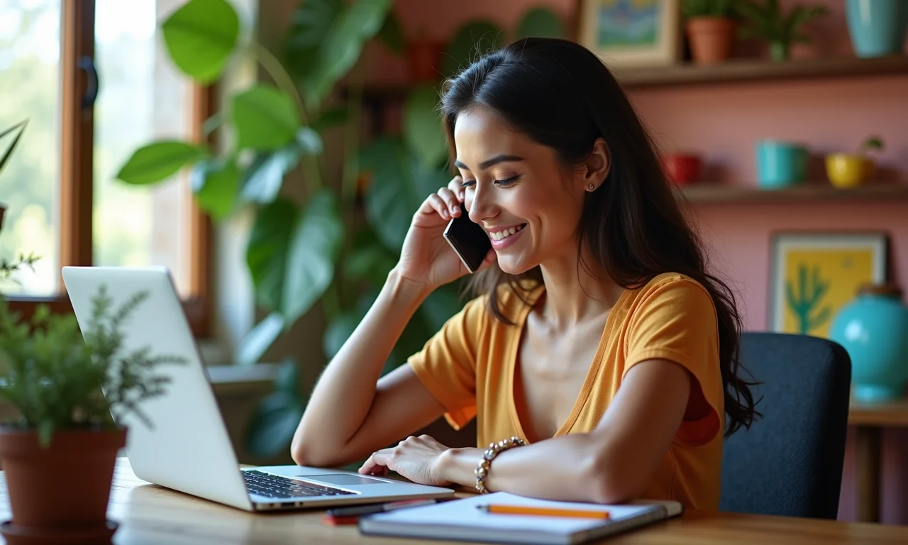 Mulher colocando o celular no modo 'Não Perturbe' para evitar interrupções.