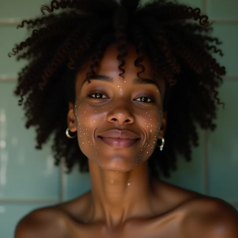 Mulher com cabelo cacheado sem usar condicionador