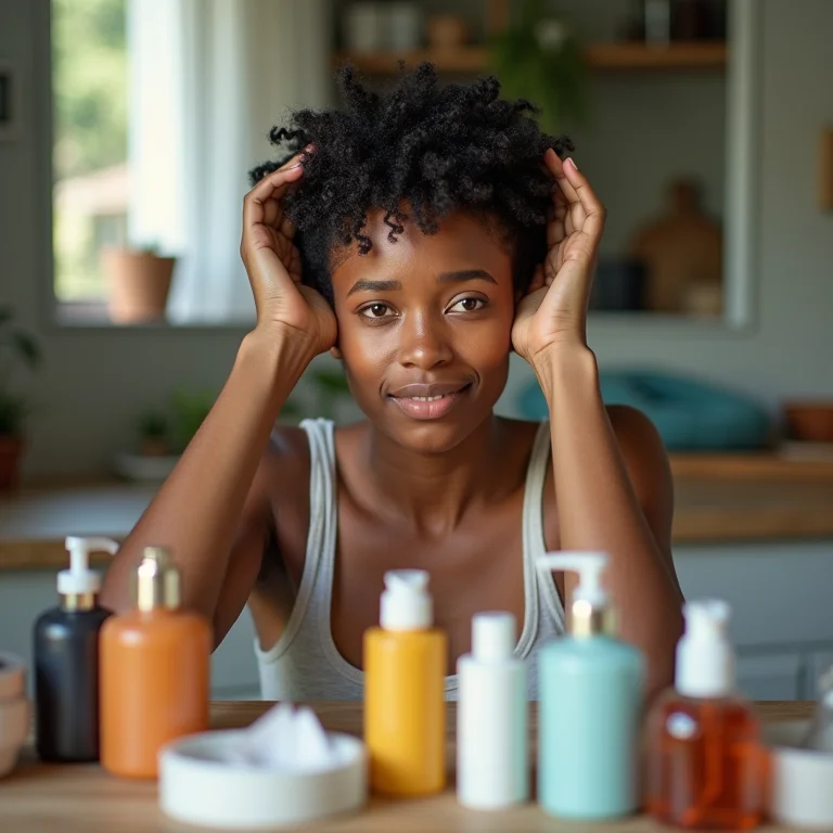 Mulher com cabelo curto negligenciando rotina de cuidados capilares
