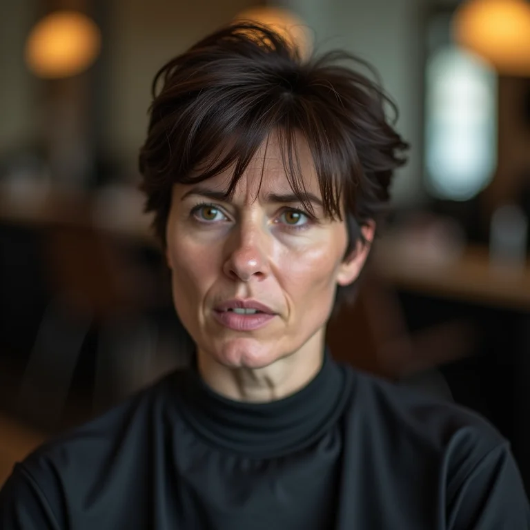 Mulher com cabelo curto precisando cortar o cabelo regularmente